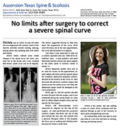 texas patient success story scoliosis surgery back in action